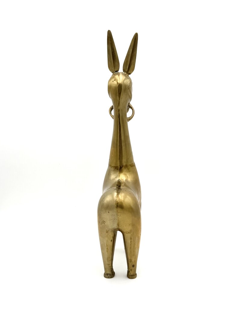 VTG Etched Solid Brass MCM Llama Statue (AS IS)