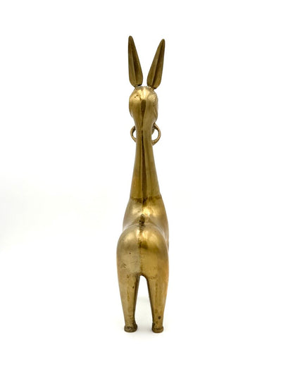 VTG Etched Solid Brass MCM Llama Statue (AS IS)