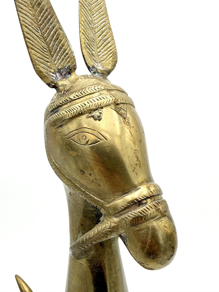 VTG Etched Solid Brass MCM Llama Statue (AS IS)