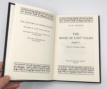 J.R.R. Tolkien Book of Lost Tales Part One Hardcover/ 1st American Edition. 1984 /b