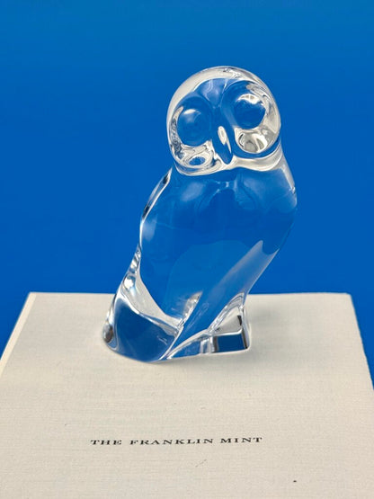 VTG Cristal De Sevres Crystal Owl w/ Certificate By Franklin Mint