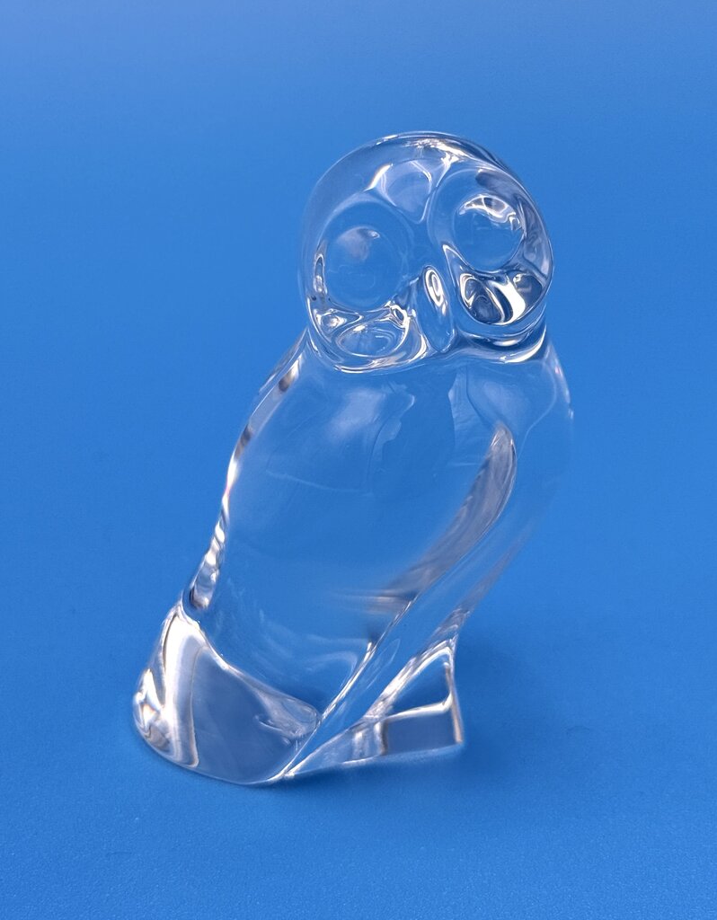 VTG Cristal De Sevres Crystal Owl w/ Certificate By Franklin Mint