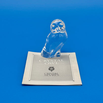 VTG Cristal De Sevres Crystal Owl w/ Certificate By Franklin Mint