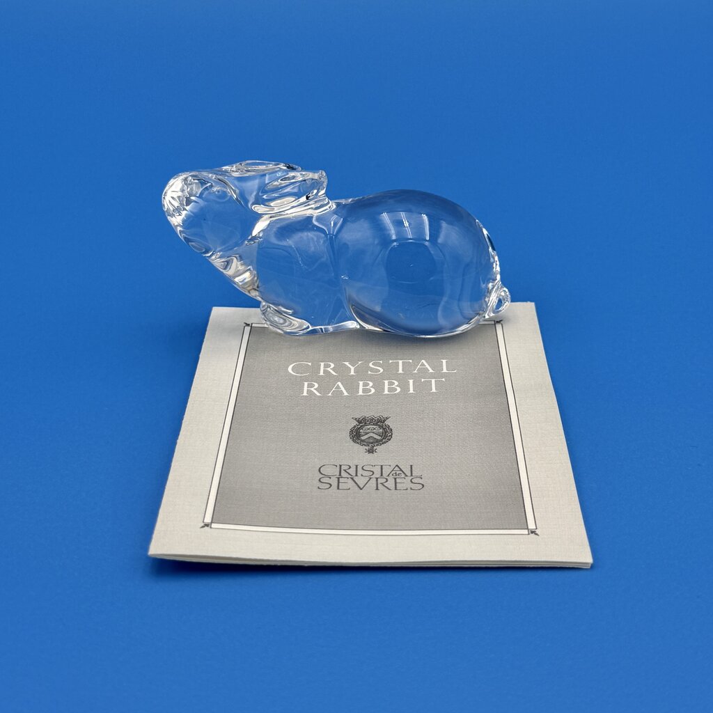 VTG Cristal De Sevres Crystal Rabbit w/ Certificate By Franklin Mint