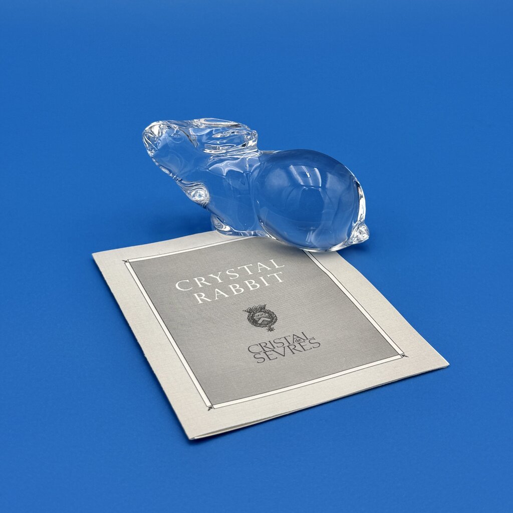 VTG Cristal De Sevres Crystal Rabbit w/ Certificate By Franklin Mint