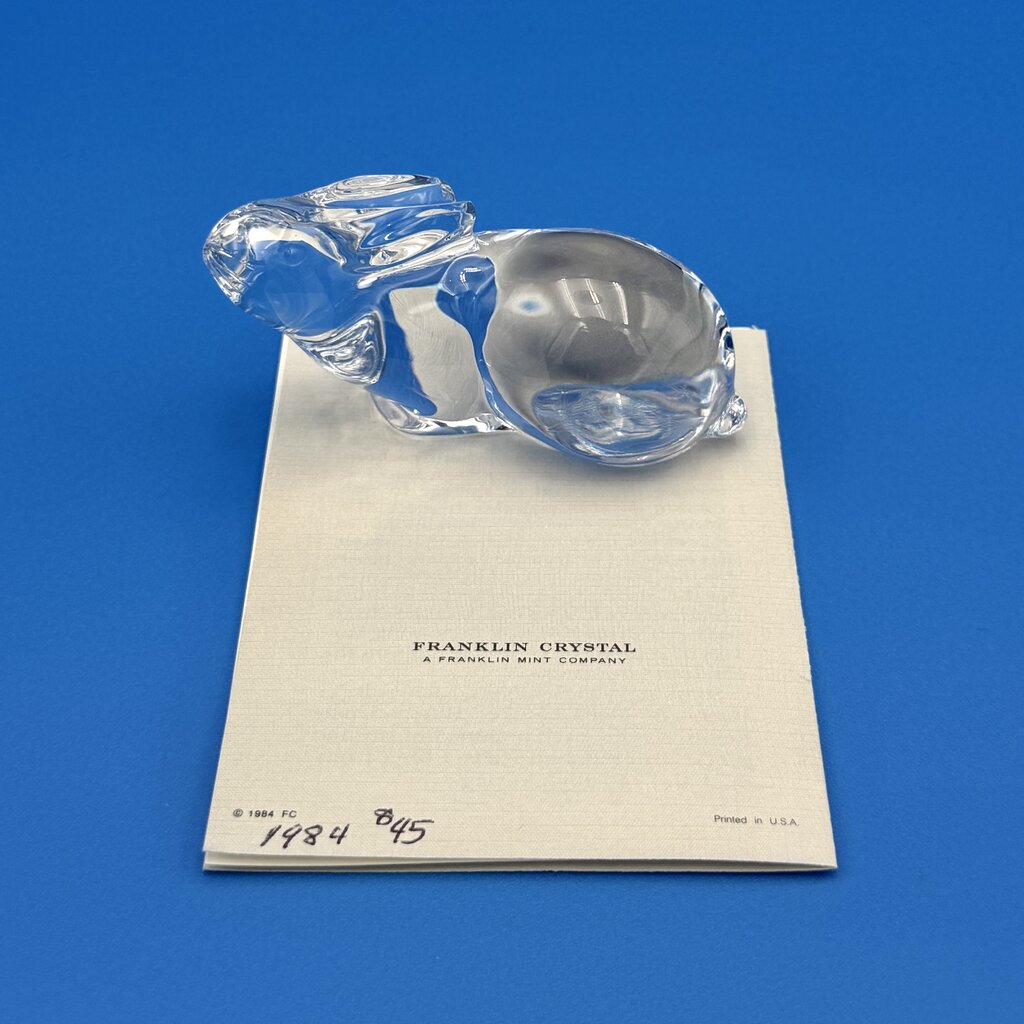 VTG Cristal De Sevres Crystal Rabbit w/ Certificate By Franklin Mint