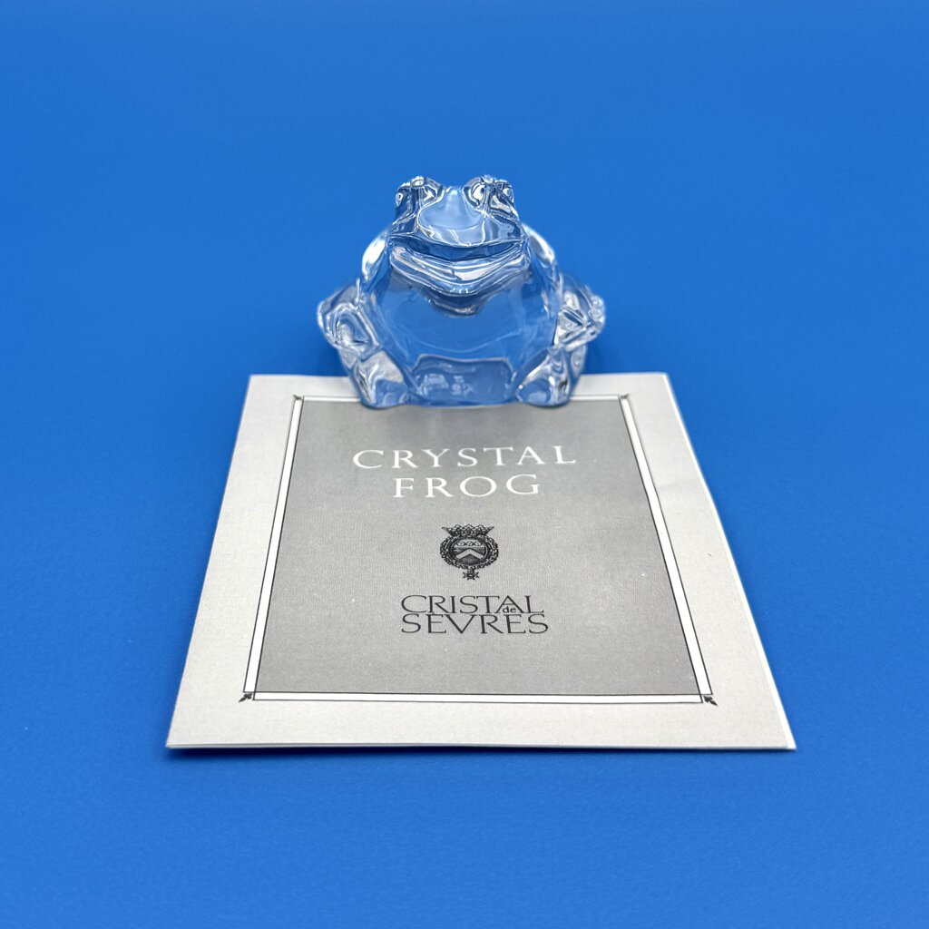 VTG Cristal De Sevres Crystal Frog w/ Certificate By Franklin Mint
