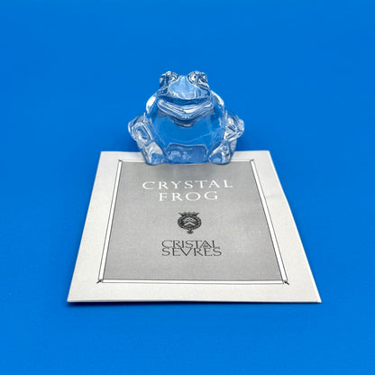 VTG Cristal De Sevres Crystal Frog w/ Certificate By Franklin Mint