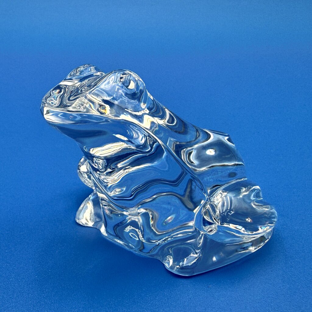 VTG Cristal De Sevres Crystal Frog w/ Certificate By Franklin Mint