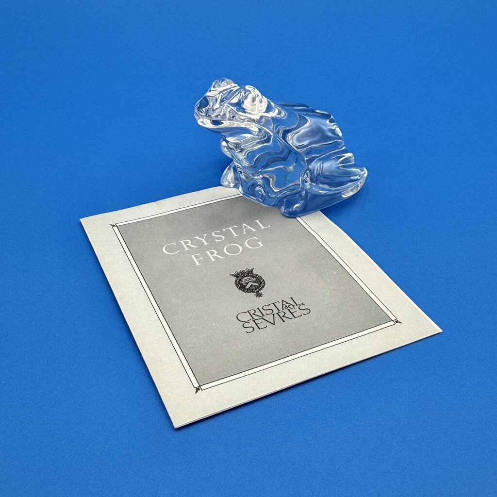 VTG Cristal De Sevres Crystal Frog w/ Certificate By Franklin Mint