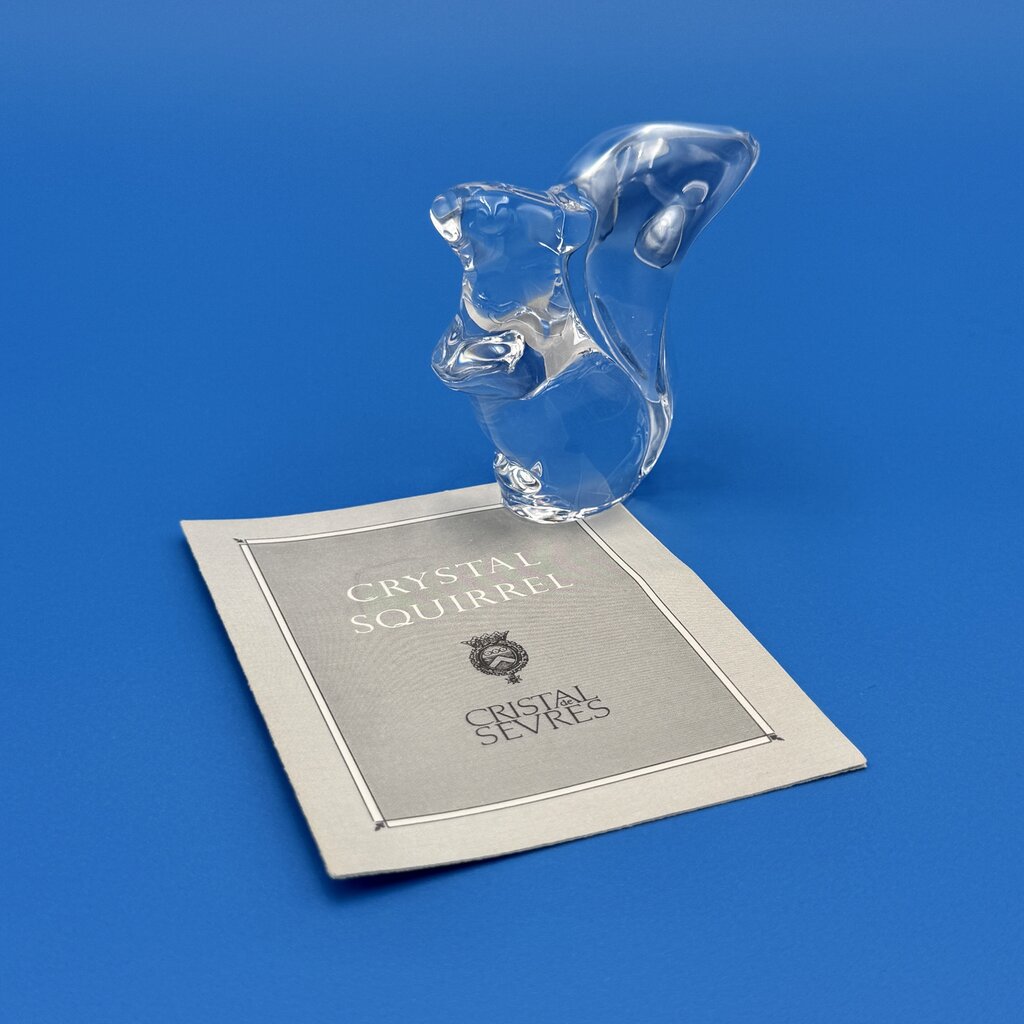 VTG Cristal De Sevres Crystal Squirrel w/ Certificate By Franklin Mint