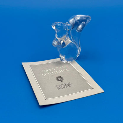 VTG Cristal De Sevres Crystal Squirrel w/ Certificate By Franklin Mint
