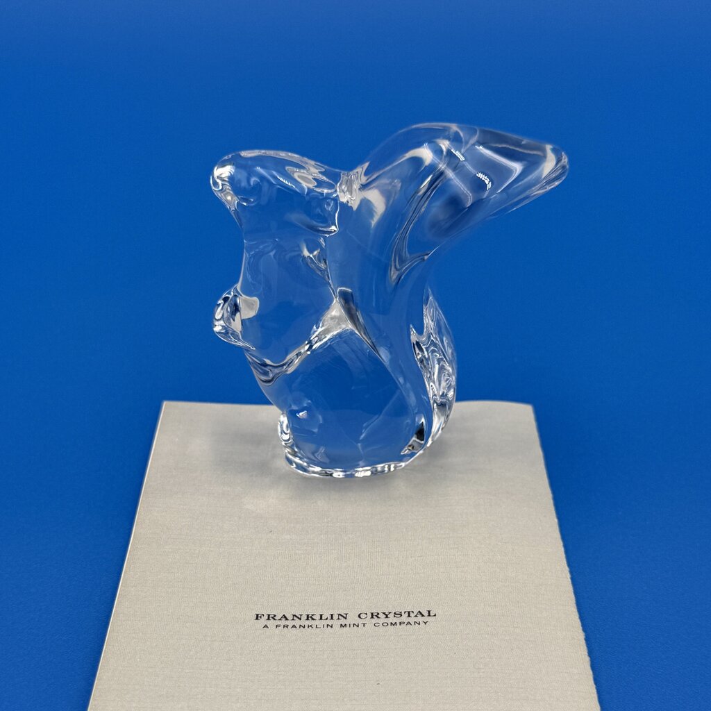 VTG Cristal De Sevres Crystal Squirrel w/ Certificate By Franklin Mint