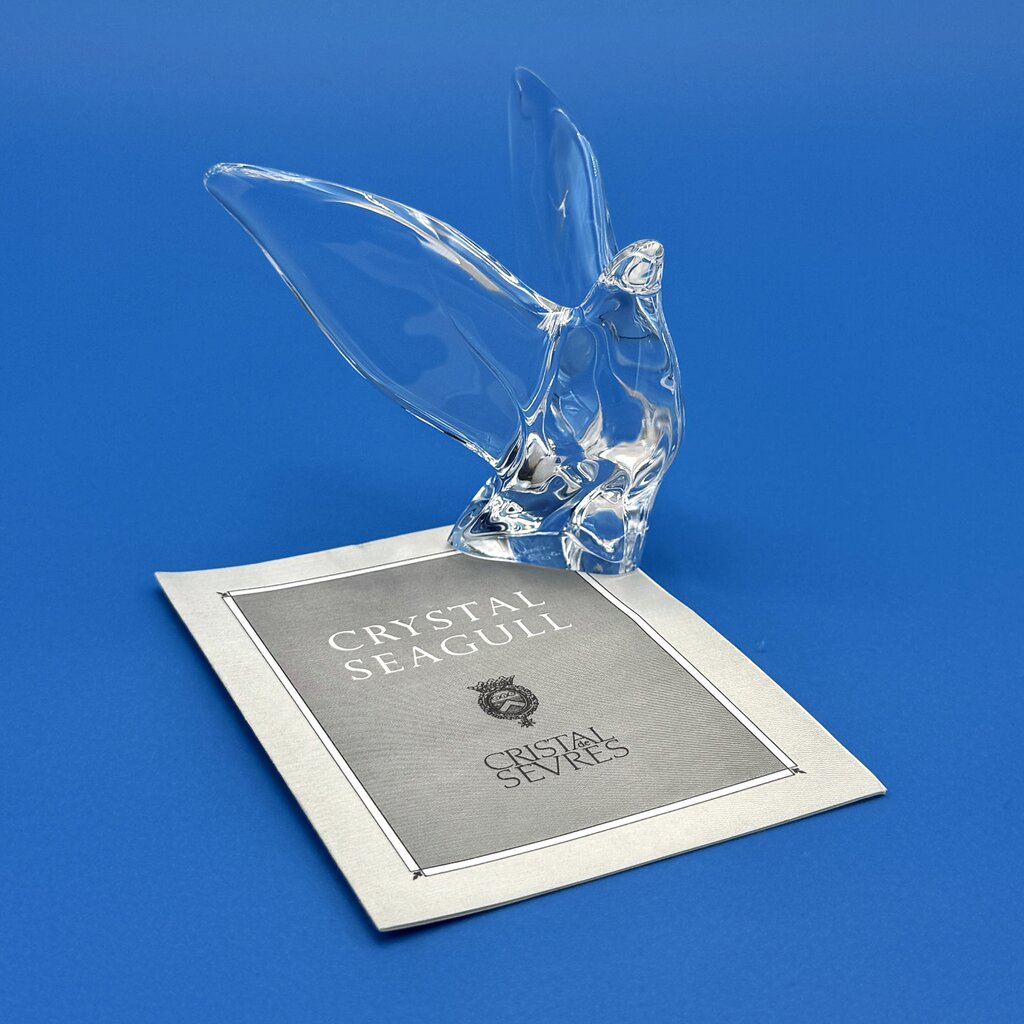 VTG Cristal De Sevres Crystal Seagull w/ Certificate By Franklin Mint