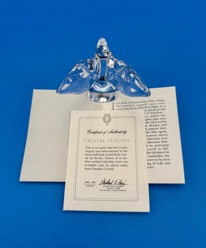 VTG Cristal De Sevres Crystal Seagull w/ Certificate By Franklin Mint