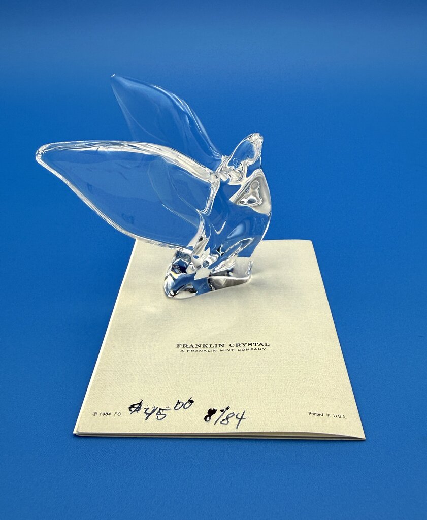 VTG Cristal De Sevres Crystal Seagull w/ Certificate By Franklin Mint