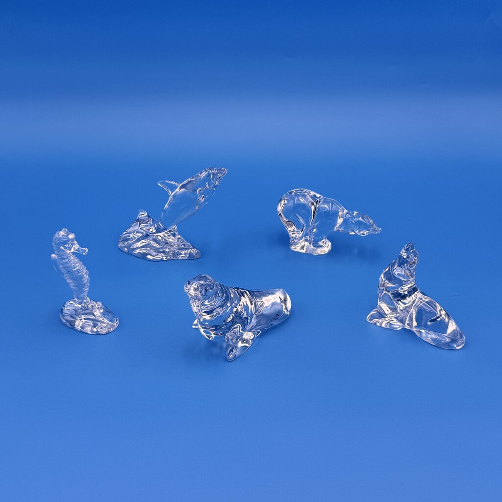 Set Of 5 Franklin Mint Crystal Sea Sculpture Collection By Richard Ellis