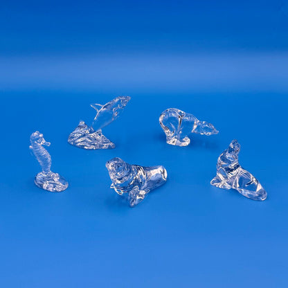 Set Of 5 Franklin Mint Crystal Sea Sculpture Collection By Richard Ellis