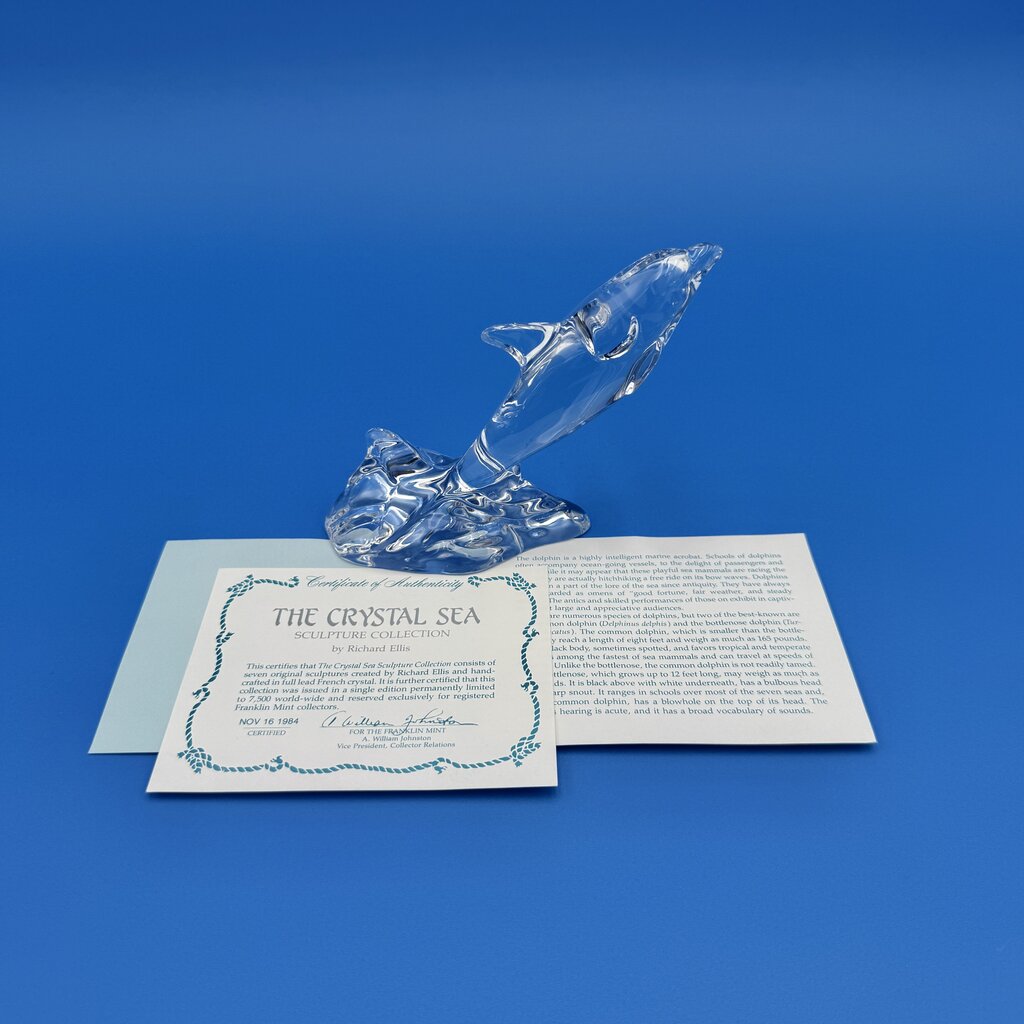 Set Of 5 Franklin Mint Crystal Sea Sculpture Collection By Richard Ellis