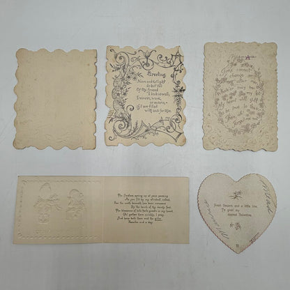 Lot of 13 Antique Valentine’s Day Cards Embossed Die Cut Pop Up /cb