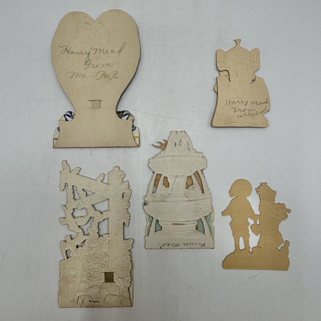 Lot of 13 Antique Valentine’s Day Cards Embossed Die Cut Pop Up /cb