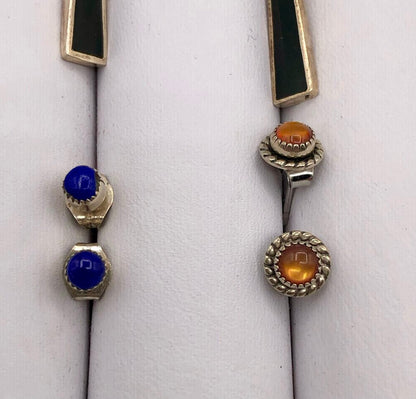 7 Pair Sterling Silver & Gemstone Earrings /b