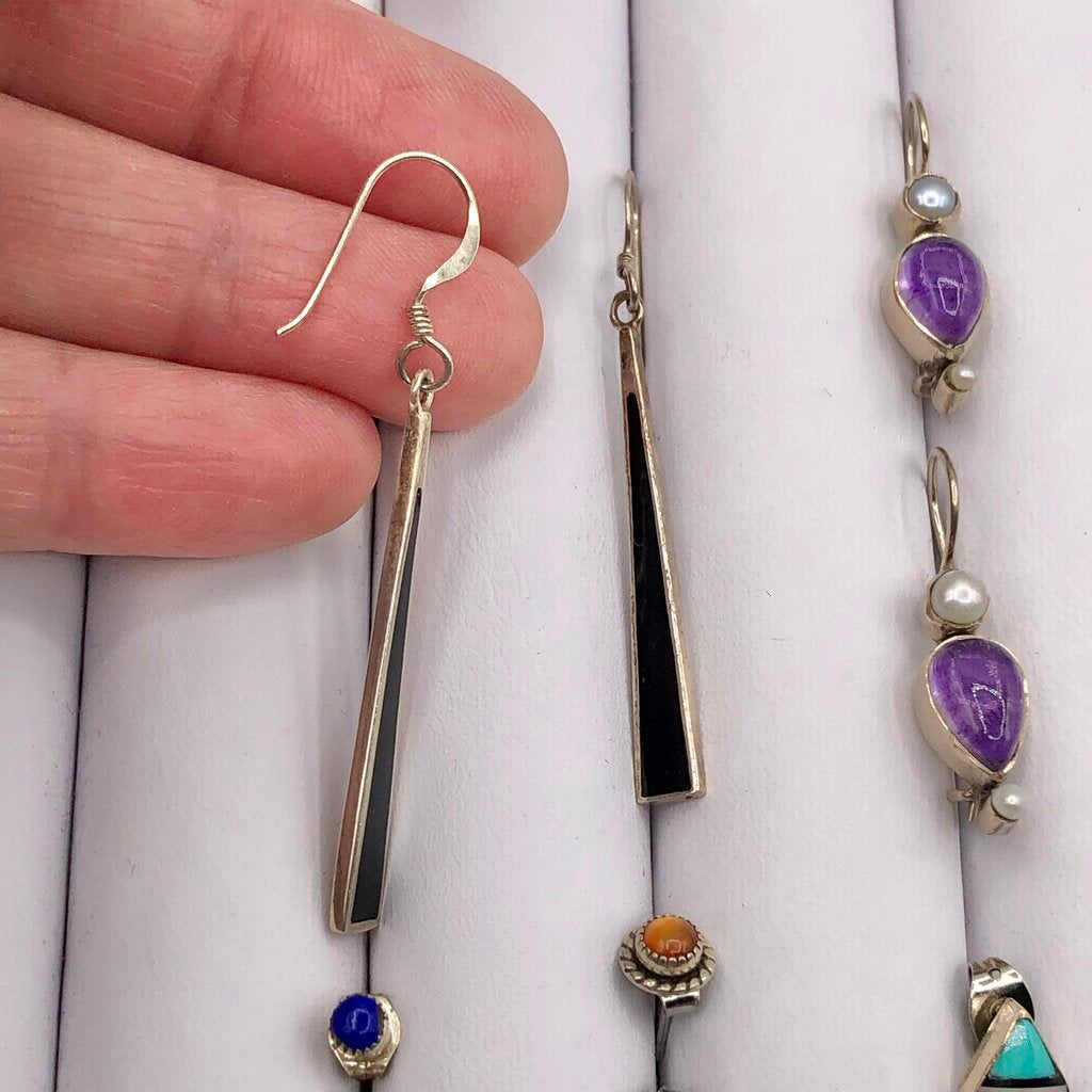 7 Pair Sterling Silver & Gemstone Earrings /b
