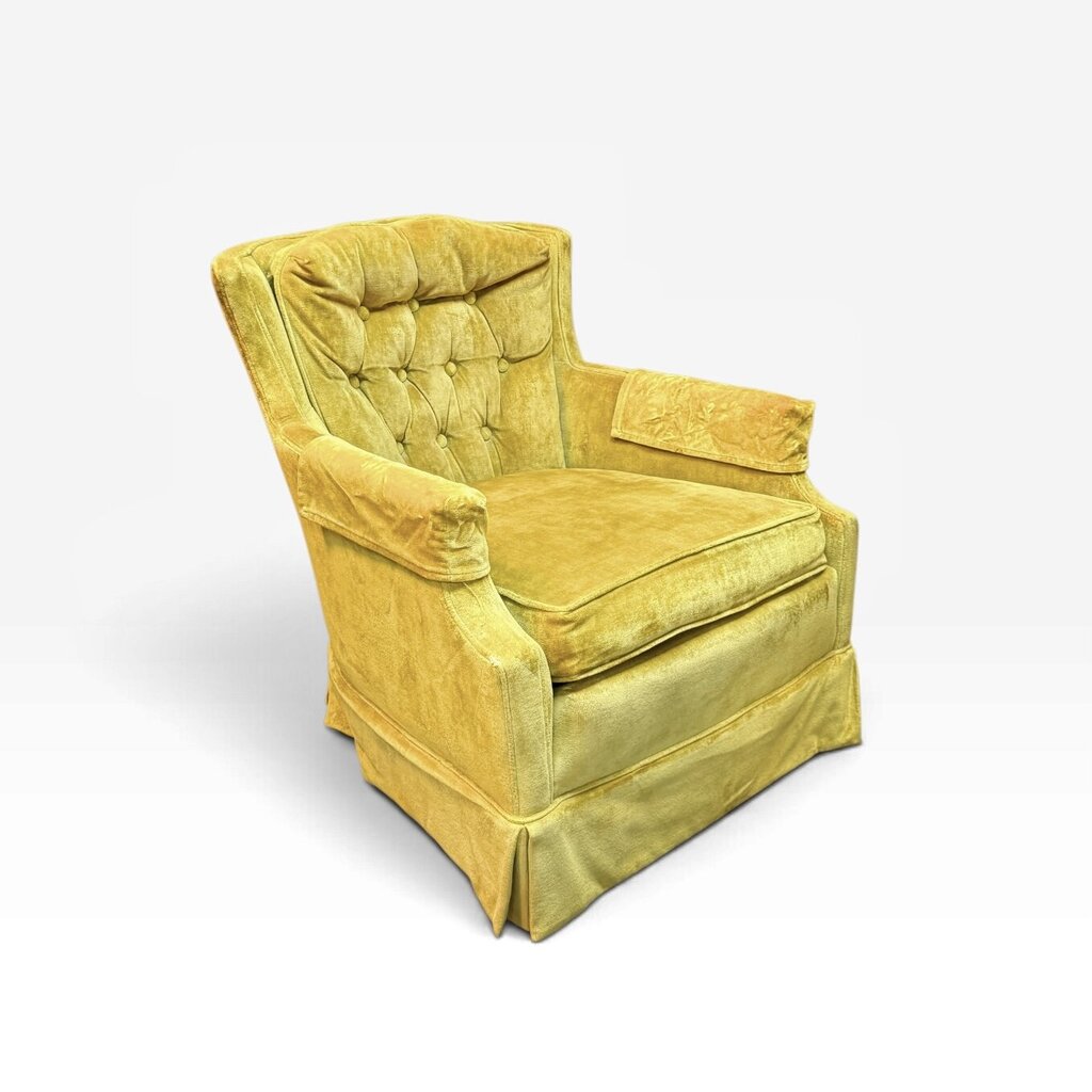 Yellow Tufted Velvet Manor House Upholstered Armchair