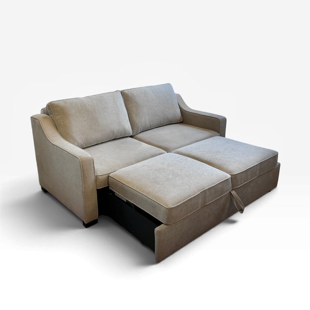 Tan Gray Folding Couch Bed with Pillows