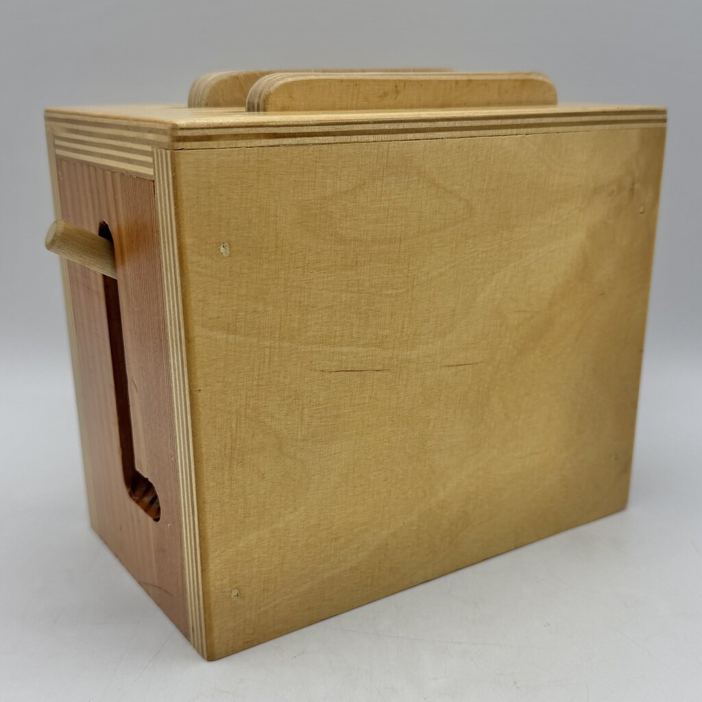 Unique Vintage Handmade Child’s Wooden Toy Toaster w/Wood Toast Slices /cb