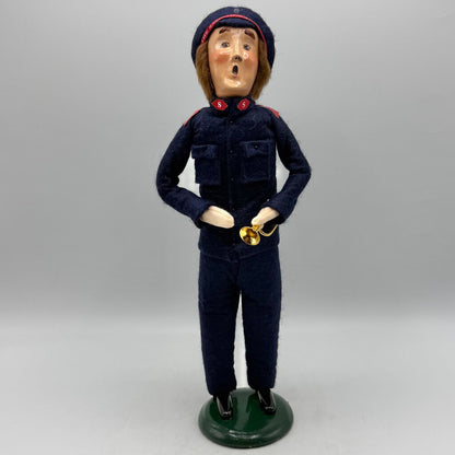 Vintage 1996 Byers Choice Caroler Salvation Army Man withTrumpet Christmas Figurine /cb