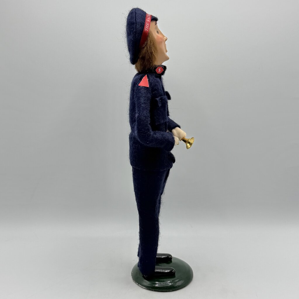 Vintage 1996 Byers Choice Caroler Salvation Army Man withTrumpet Christmas Figurine /cb