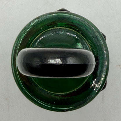 Antique Victorian Hexagonal Emerald Green Glass Smelling Salts Bottle /cb