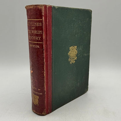Outlines Of The World’s History Ancient, Medieval, and Modern By William Swinton 1874 Antique Hardcover Book /cb