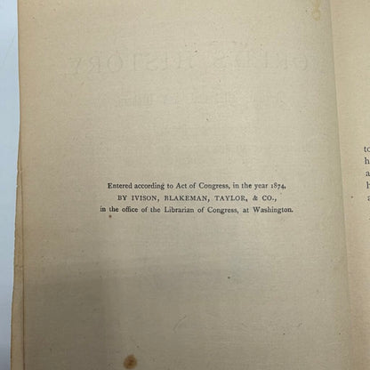 Outlines Of The World’s History Ancient, Medieval, and Modern By William Swinton 1874 Antique Hardcover Book /cb