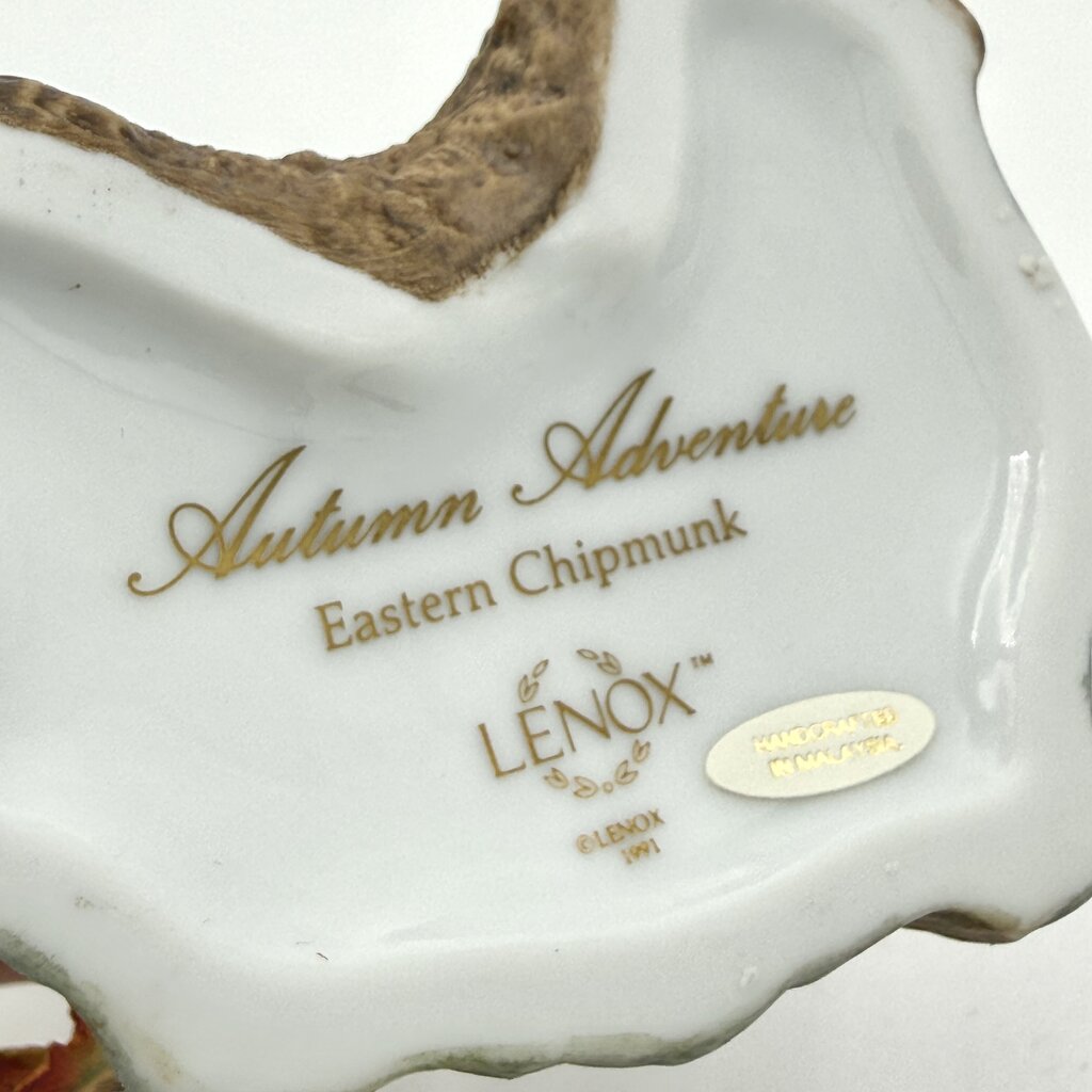 VTG Lenox Autumn Adventure Eastern Chipmunk Porcelain Figurine 1994