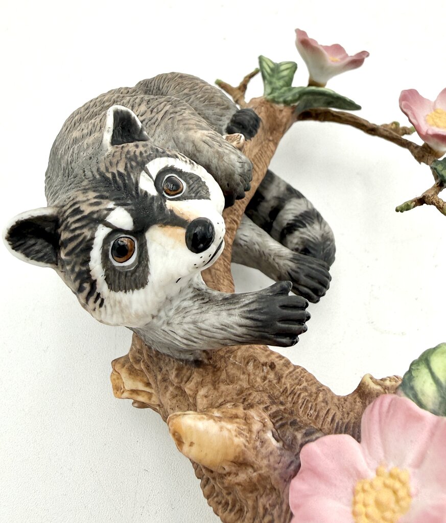 VTG Lenox Twilight Mischief Racoon Porcelain Figurine 1990