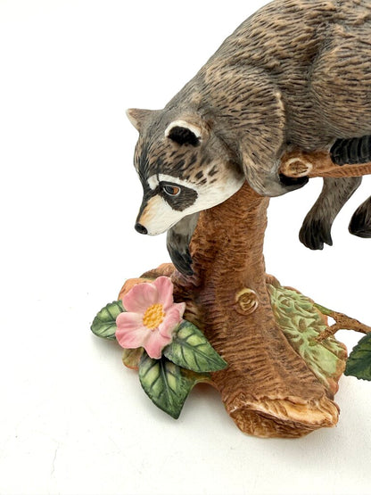 VTG Lenox Twilight Mischief Racoon Porcelain Figurine 1990