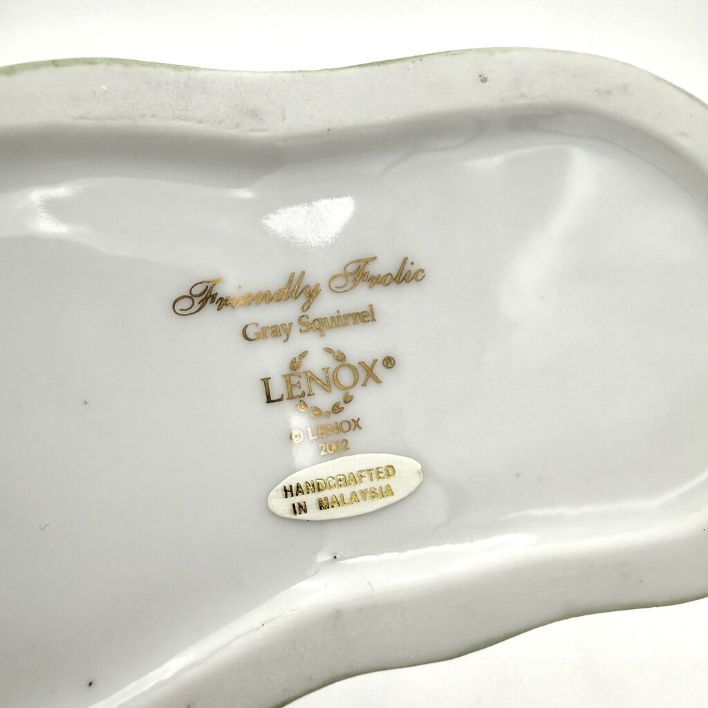 VTG Lenox Friendly Frolic Gray Squirrel Porcelain Figurine 2002