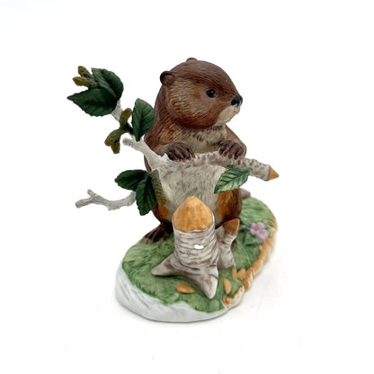 VTG Lenox Woodland Worker American Beaver Porcelain Figurine 1994