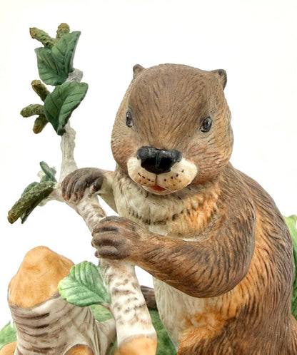 VTG Lenox Woodland Worker American Beaver Porcelain Figurine 1994