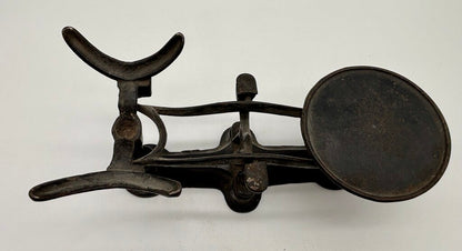 Antique Cast Iron Countertop Balance Scale & Weights /j