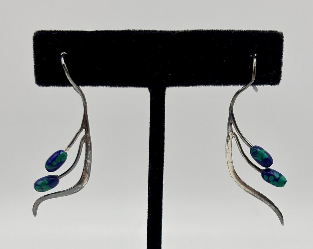 Pr. Of Sterling and Arctic Opal Alaska’s Finest Earrings /j