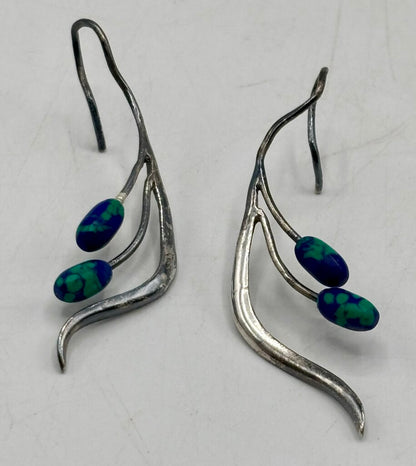 Pr. Of Sterling and Arctic Opal Alaska’s Finest Earrings /j