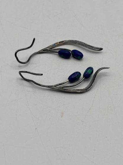 Pr. Of Sterling and Arctic Opal Alaska’s Finest Earrings /j
