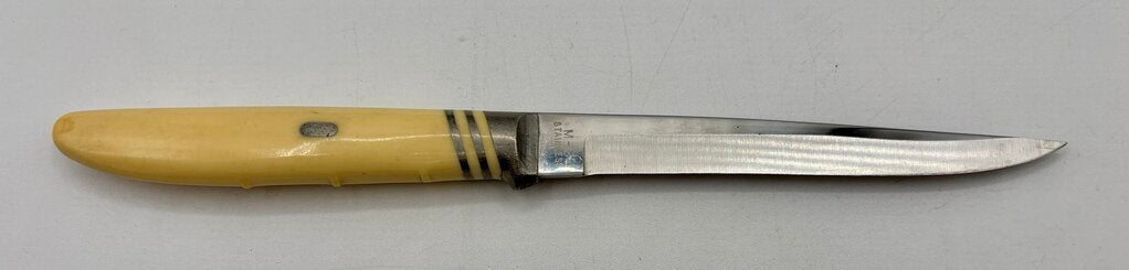 Vtg. Clyde Cutlery Stainless Steel Blade Steak Knives Leather Case /j