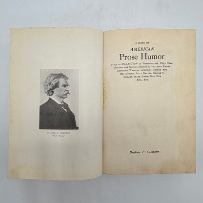 A Book of American Humor Prose 1907 Duffield & Company Twain Ade Nye Antique Hardcover Book /cb