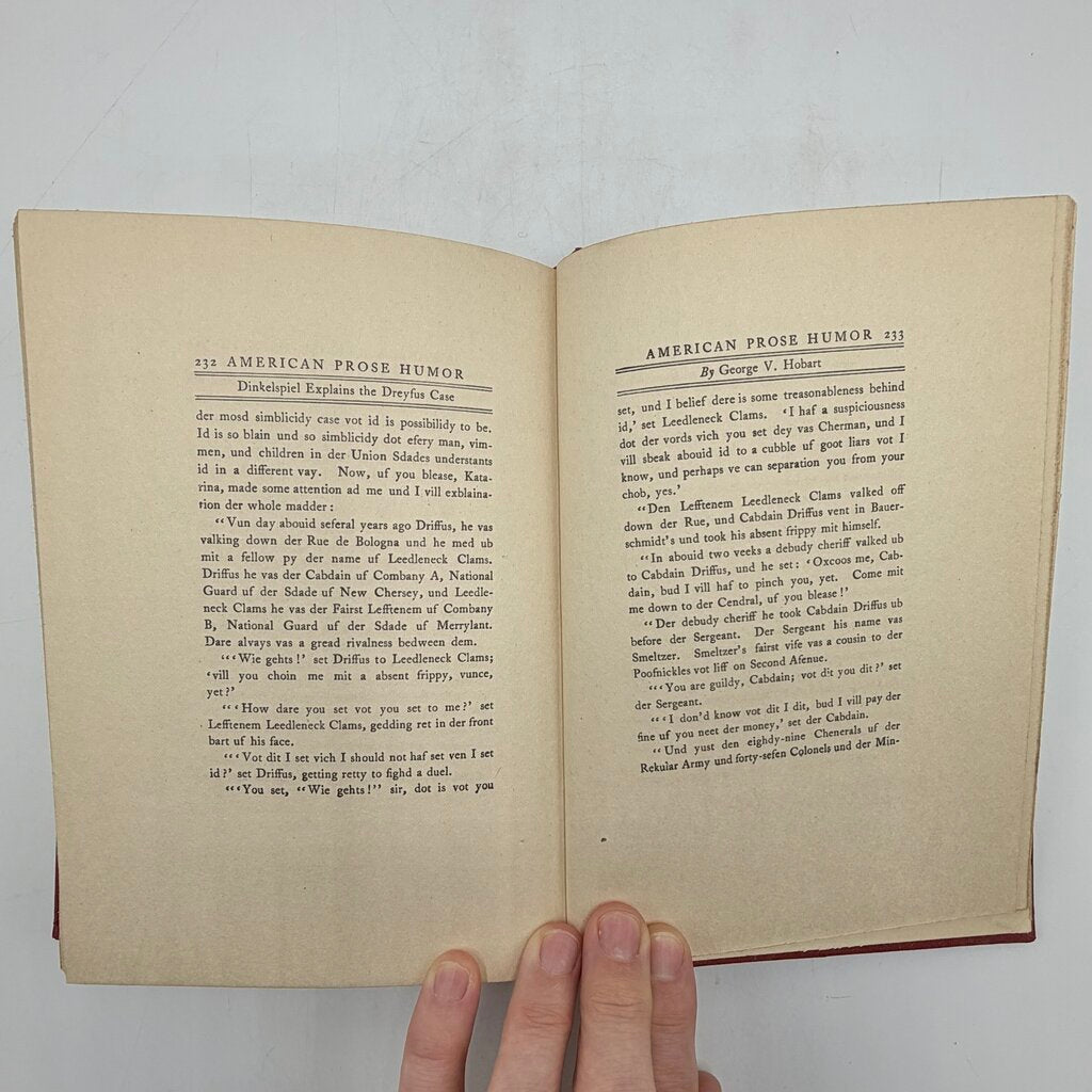 A Book of American Humor Prose 1907 Duffield & Company Twain Ade Nye Antique Hardcover Book /cb