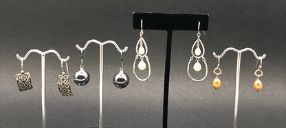 4 Pair Honora/ Silpada Sterling Silver & Fresh Water Pearl Earrings /b