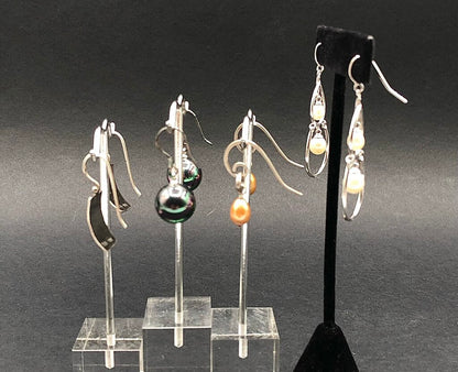 4 Pair Honora/ Silpada Sterling Silver & Fresh Water Pearl Earrings /b